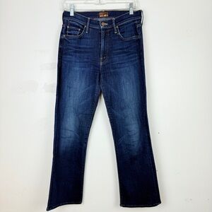 Mother The Outsider Crop Jeans 27 Dark Wash High Rise Denim